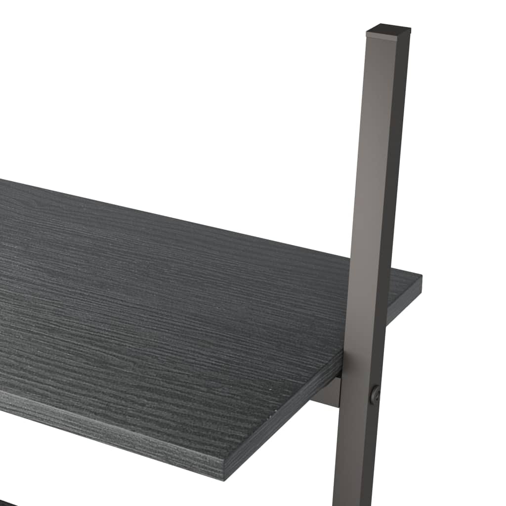 Ladder shelves 5 tiers black 64x34x185.5 cm
