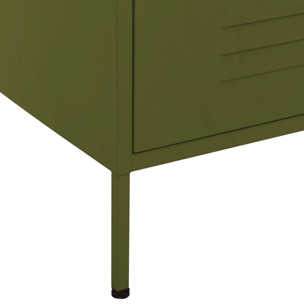 Kommode olivengrønn 80x35x101,5 cm stål