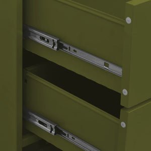 Kommode olivengrønn 80x35x101,5 cm stål