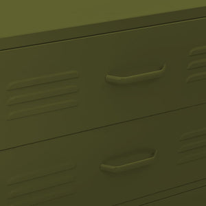 Kommode olivengrønn 80x35x101,5 cm stål