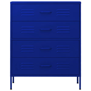 Kommode marineblå 80x35x101,5 cm stål
