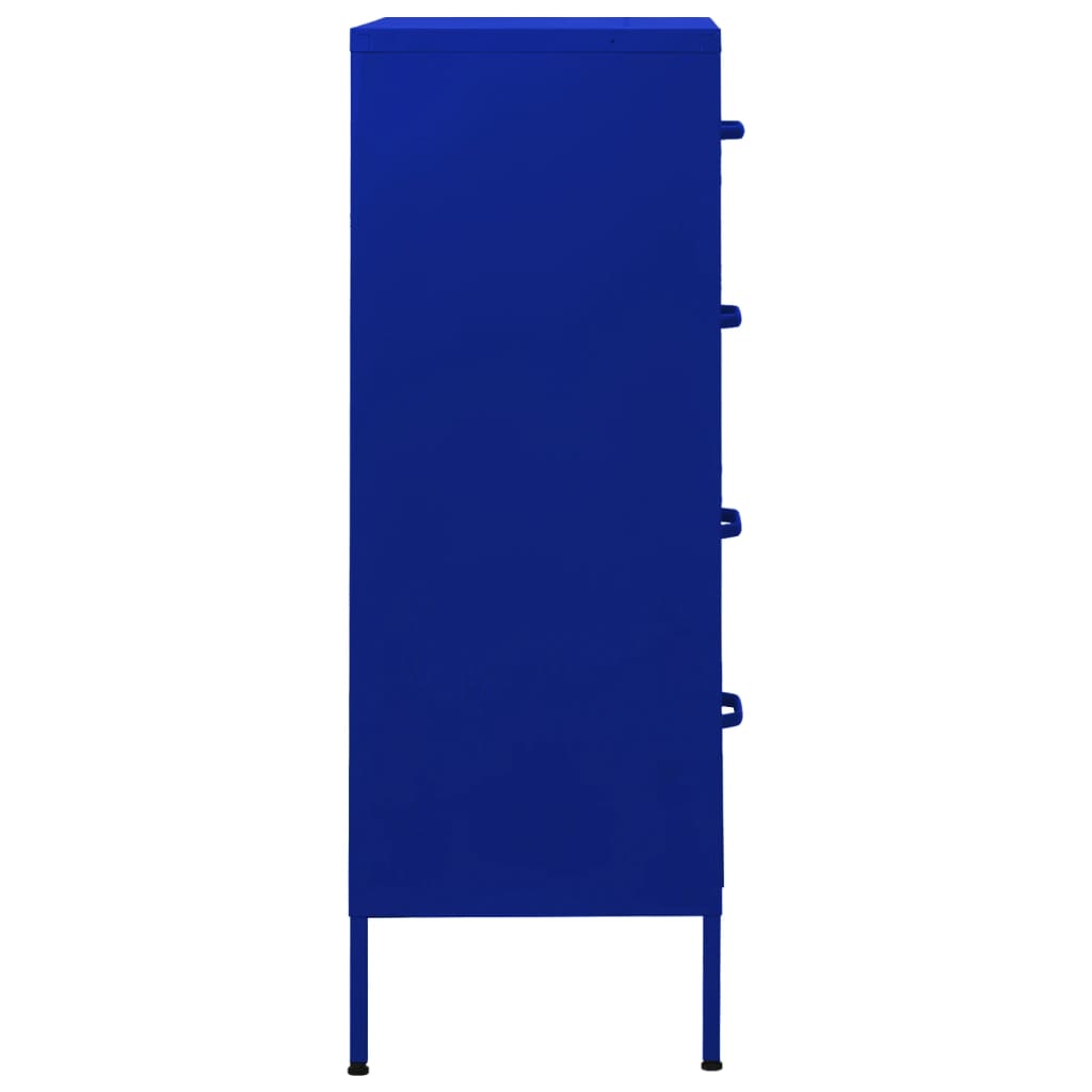 Kommode marineblå 80x35x101,5 cm stål