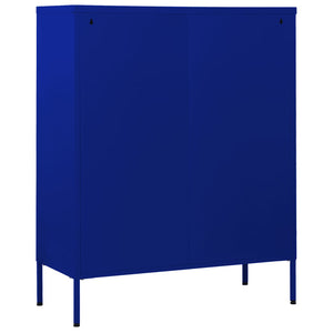 Kommode marineblå 80x35x101,5 cm stål