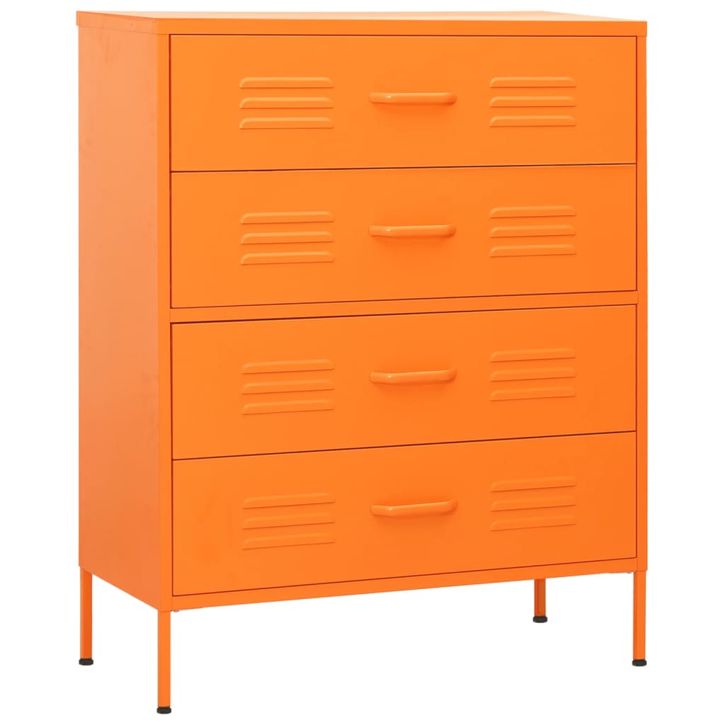 Kommode oransje 80x35x101,5 cm stål