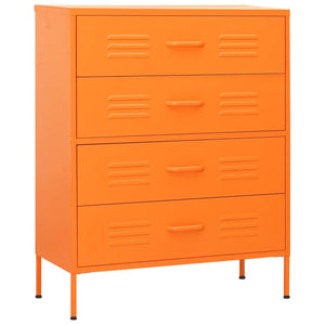 Kommode oransje 80x35x101,5 cm stål