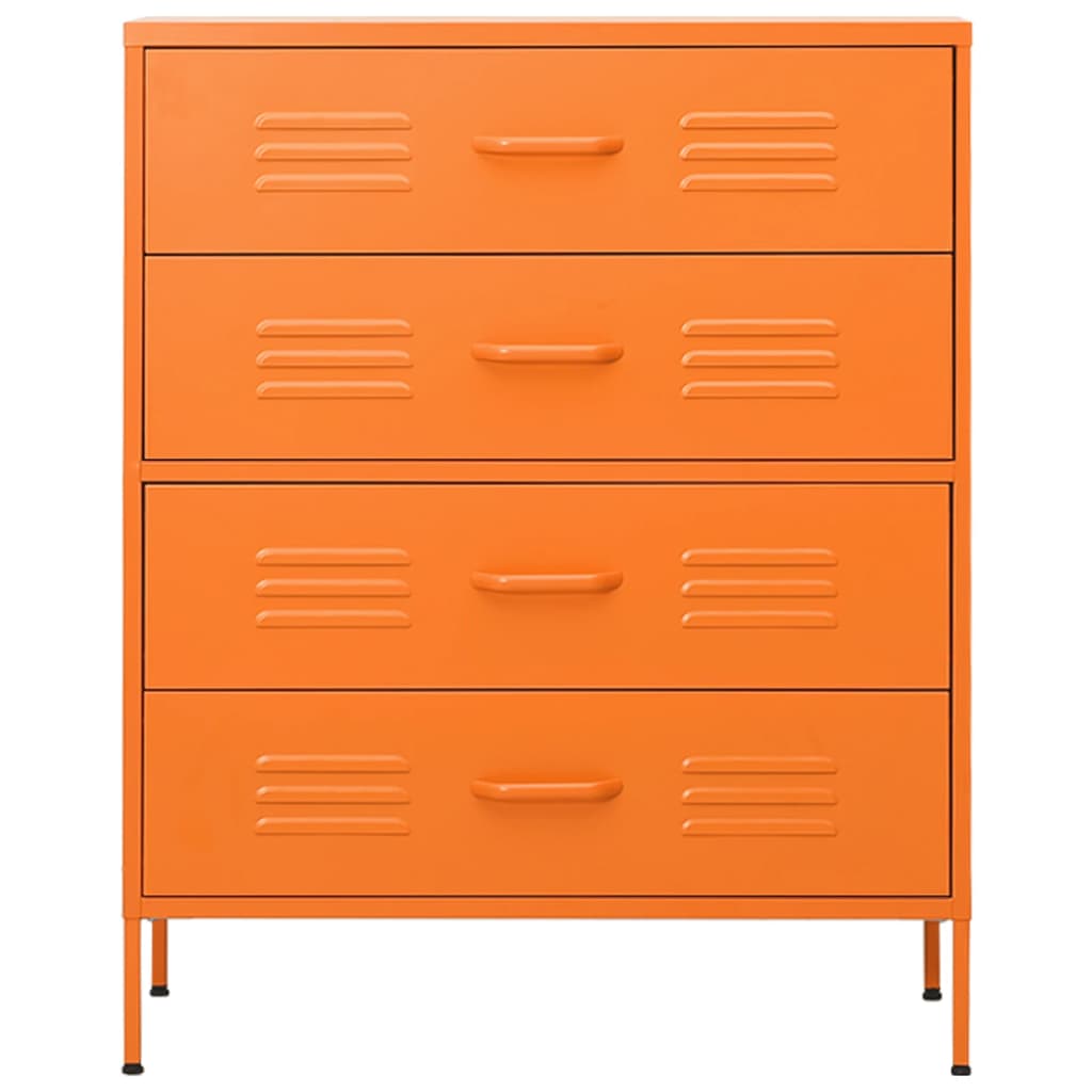 Kommode oransje 80x35x101,5 cm stål