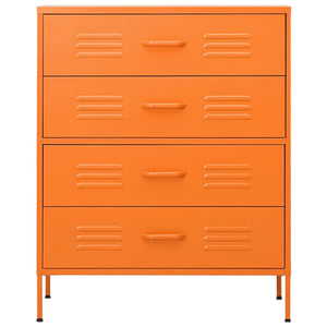 Kommode oransje 80x35x101,5 cm stål