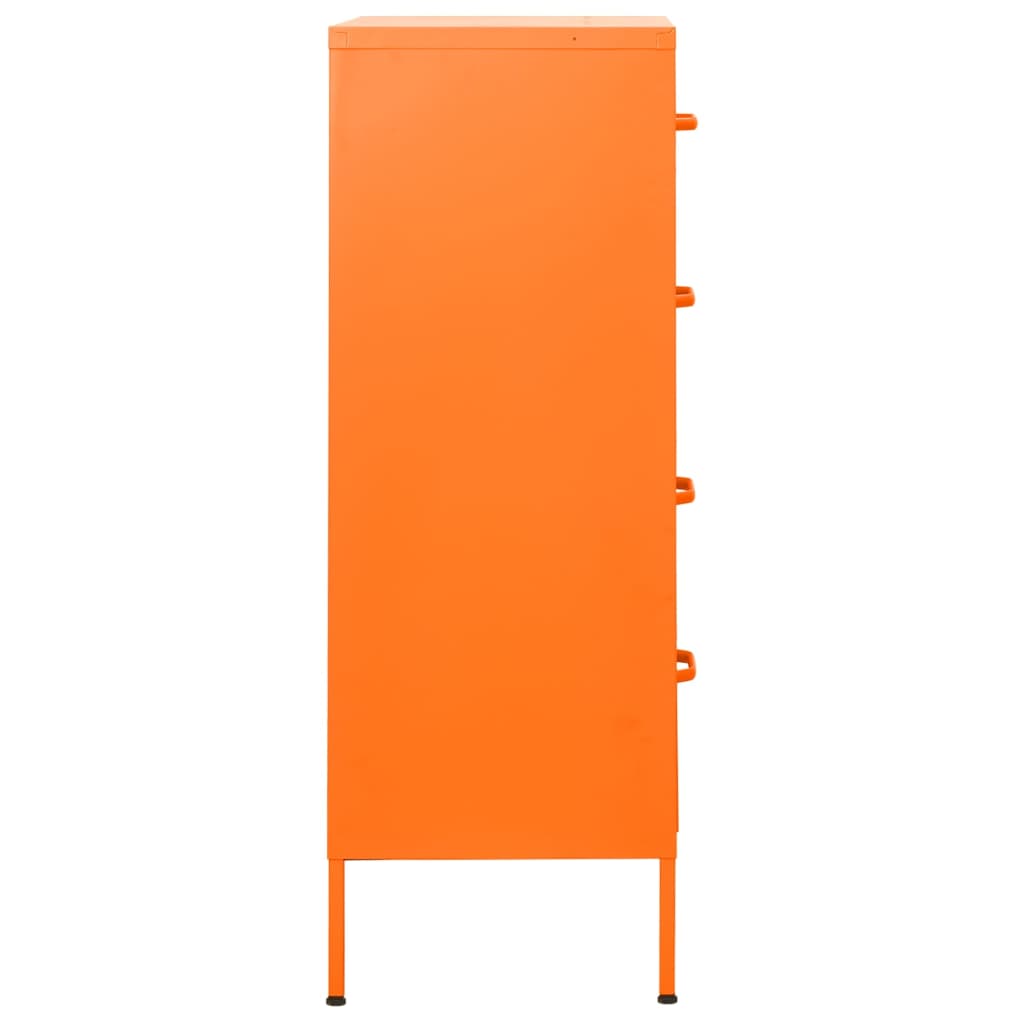 Kommode oransje 80x35x101,5 cm stål