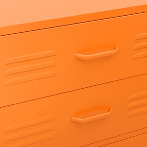 Kommode oransje 80x35x101,5 cm stål