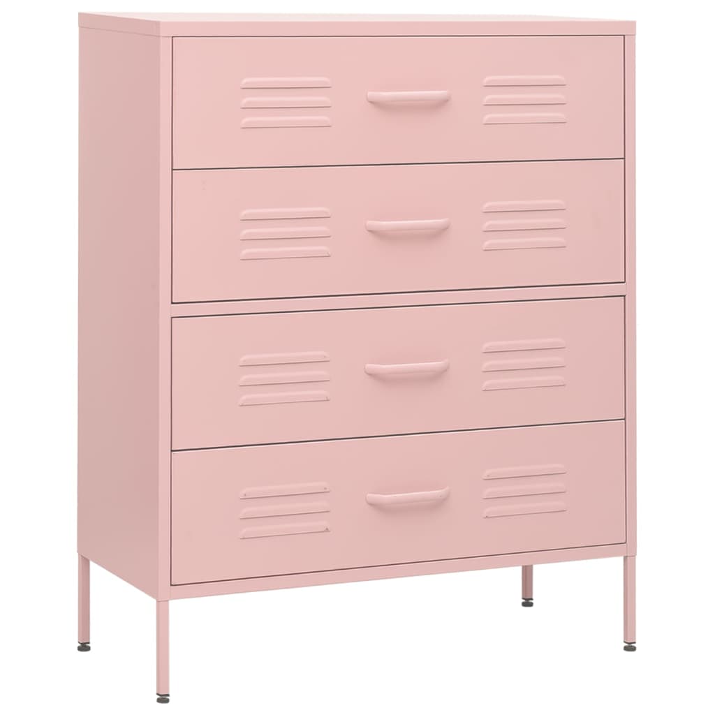 Kommode rosa 80x35x101,5 cm stål