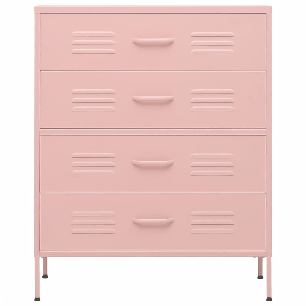 Kommode rosa 80x35x101,5 cm stål