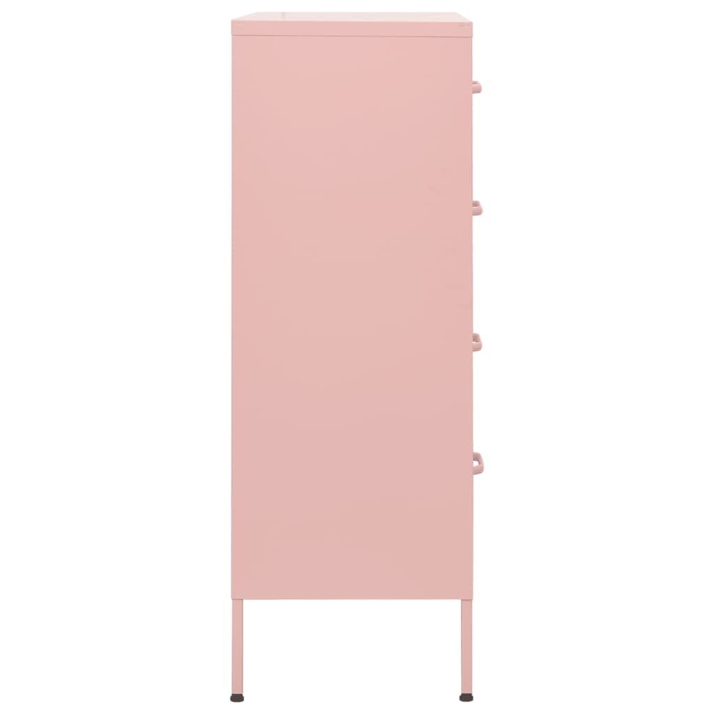 Kommode rosa 80x35x101,5 cm stål