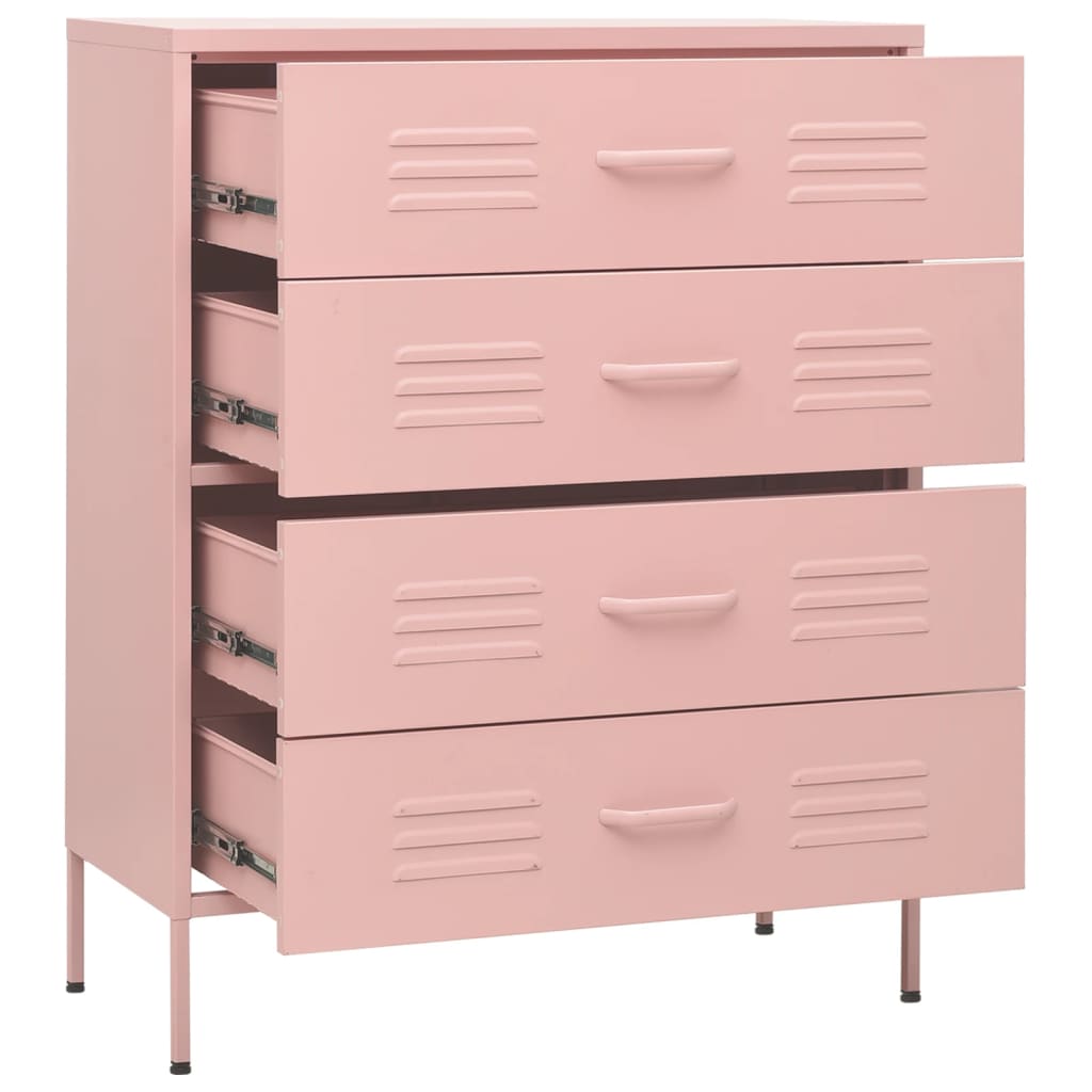 Kommode rosa 80x35x101,5 cm stål