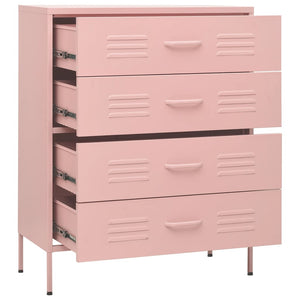 Kommode rosa 80x35x101,5 cm stål