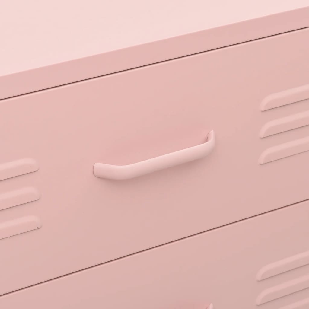 Kommode rosa 80x35x101,5 cm stål