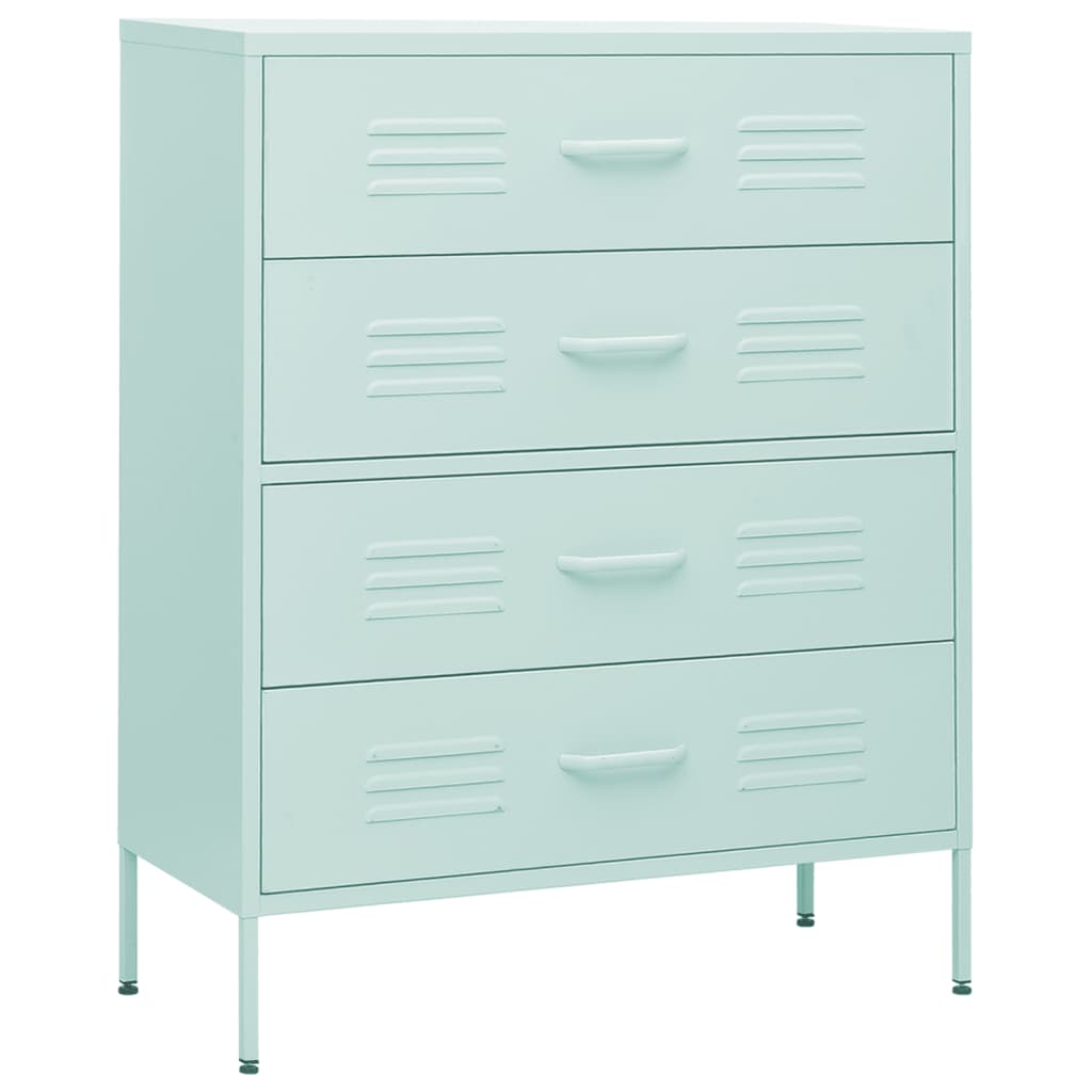 Kommode myntegrønn 80x35x101,5 cm stål