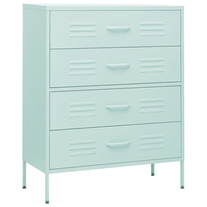 Kommode myntegrønn 80x35x101,5 cm stål