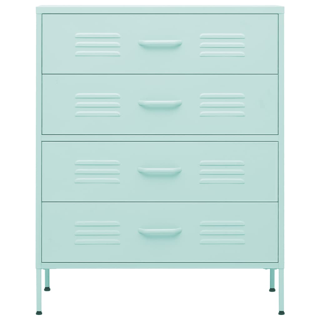 Kommode myntegrønn 80x35x101,5 cm stål