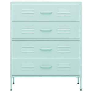 Kommode myntegrønn 80x35x101,5 cm stål
