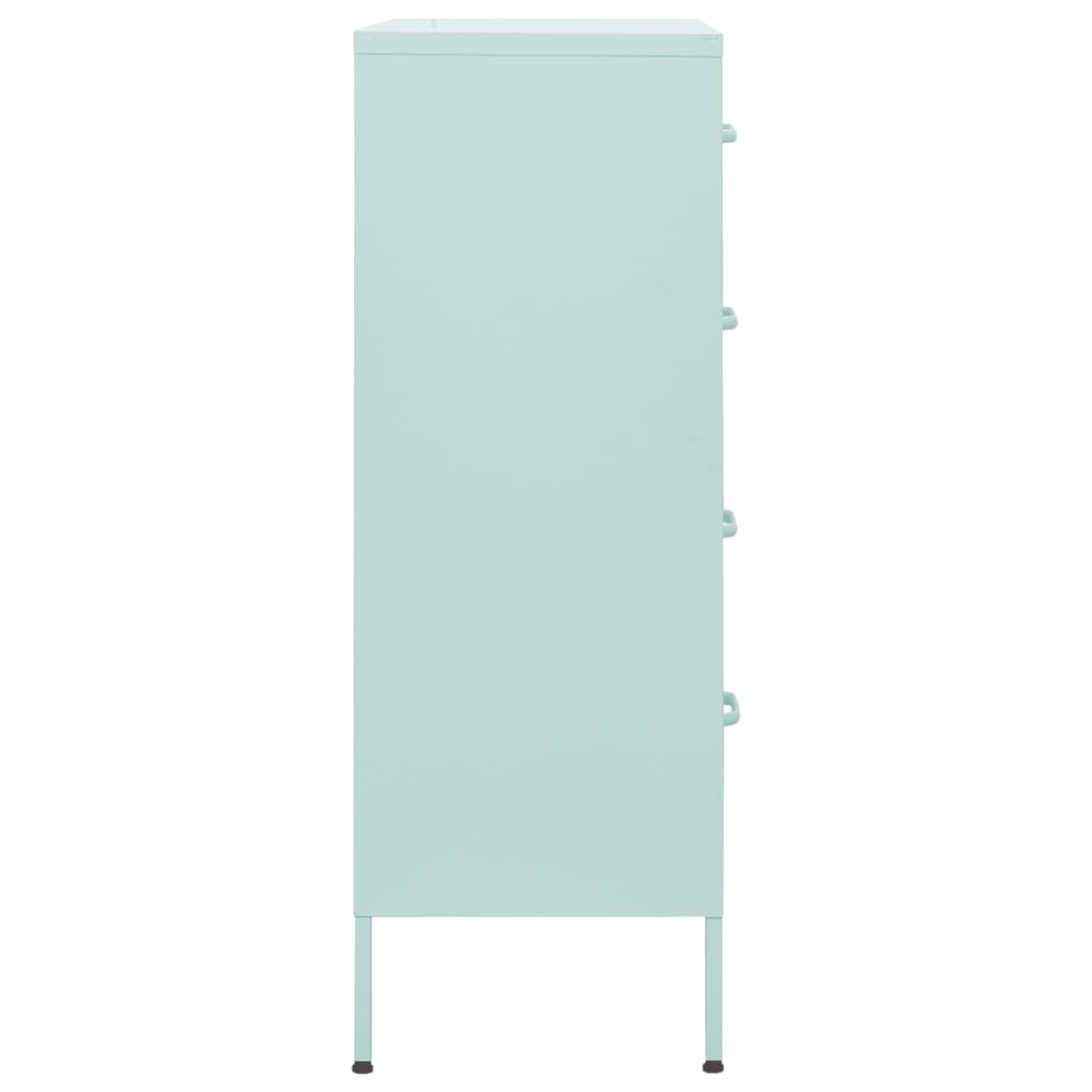 Kommode myntegrønn 80x35x101,5 cm stål