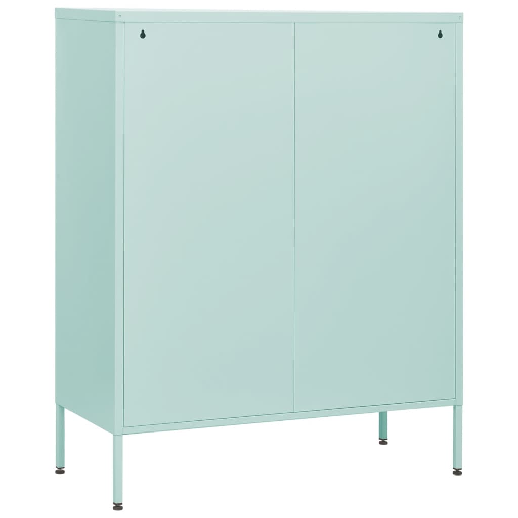 Kommode myntegrønn 80x35x101,5 cm stål