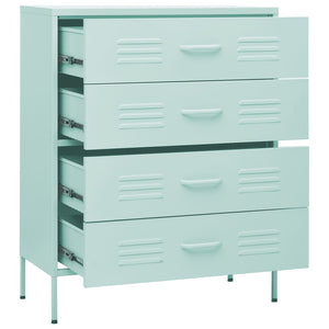 Kommode myntegrønn 80x35x101,5 cm stål