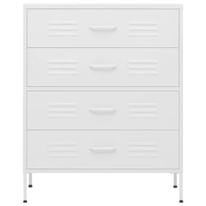 Kommode hvit 80x35x101,5 cm stål