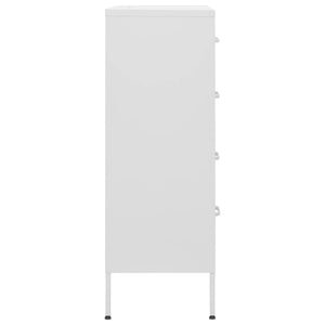 Kommode hvit 80x35x101,5 cm stål