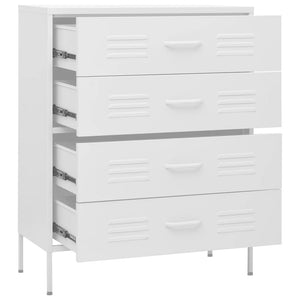 Kommode hvit 80x35x101,5 cm stål