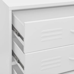 Kommode hvit 80x35x101,5 cm stål