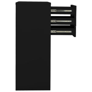 Kontorskap svart 90x40x102 cm stål