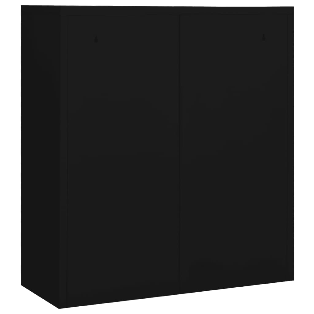 Kontorskap svart 90x40x102 cm stål