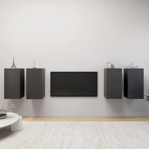 TV-benker 4 stk grå 30,5x30x60 cm konstruert tre