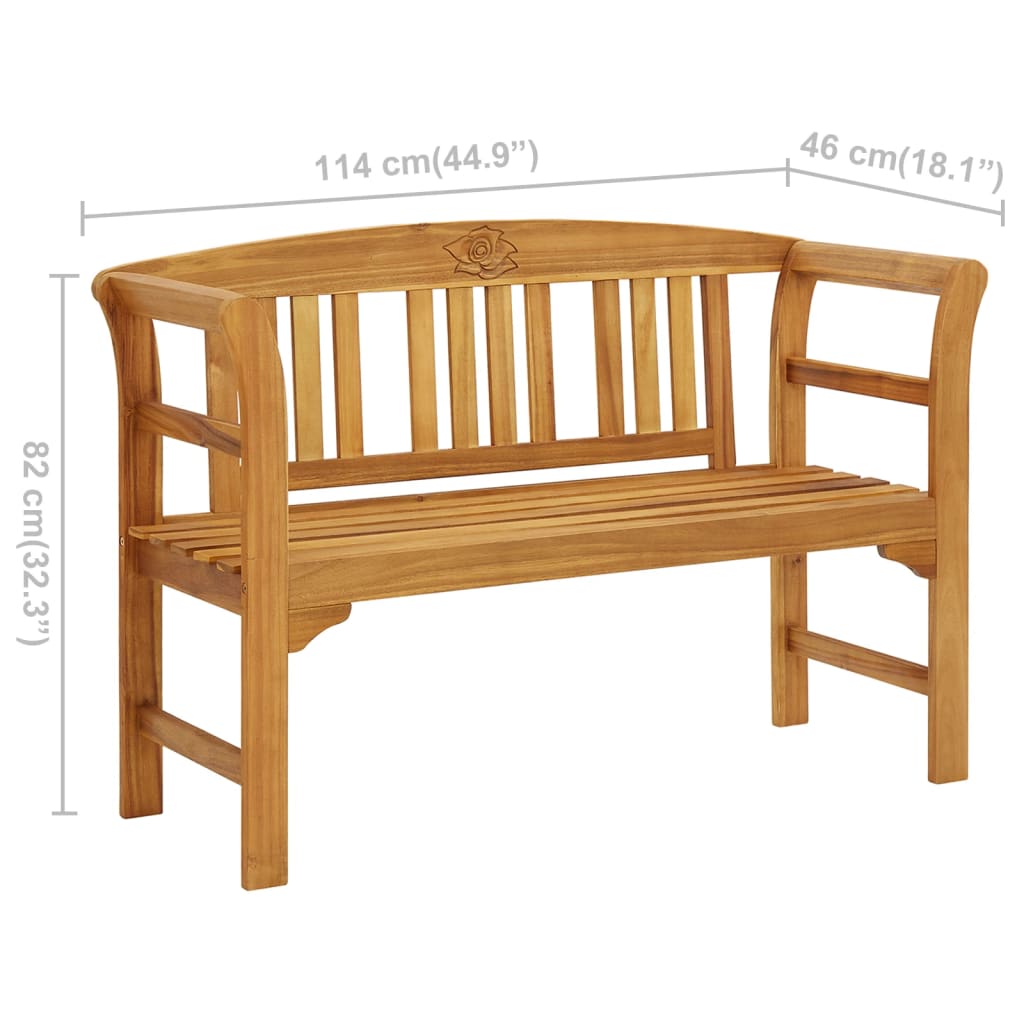 Hagebenk 114 cm heltre akasie