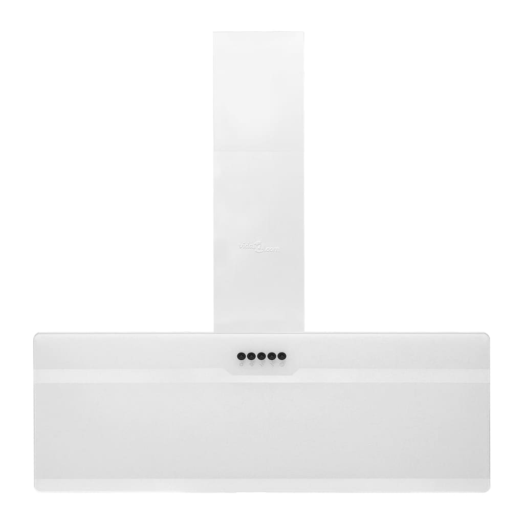 Wall-mounted kitchen hood 90 cm steel and tempered glass white