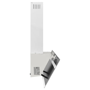 Wall-mounted kitchen hood 90 cm steel and tempered glass white