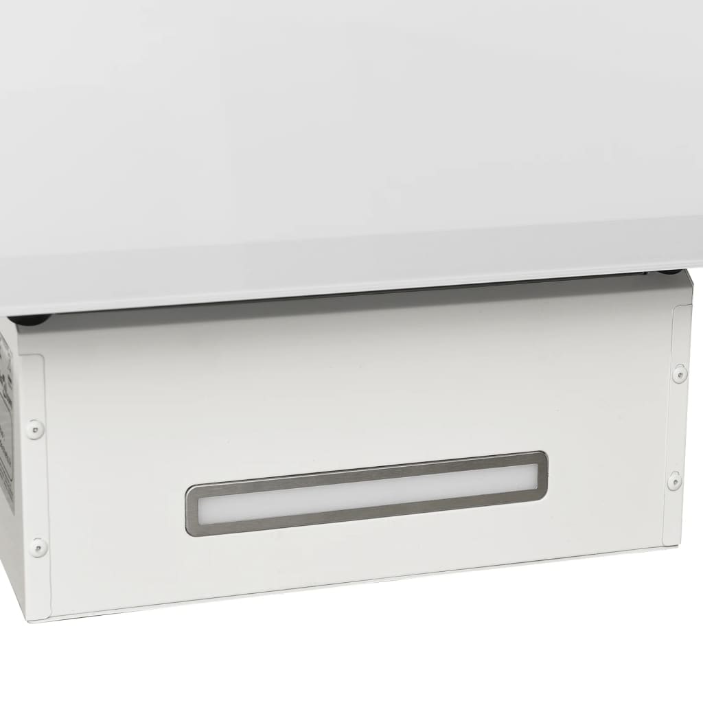 Wall-mounted kitchen hood 90 cm steel and tempered glass white