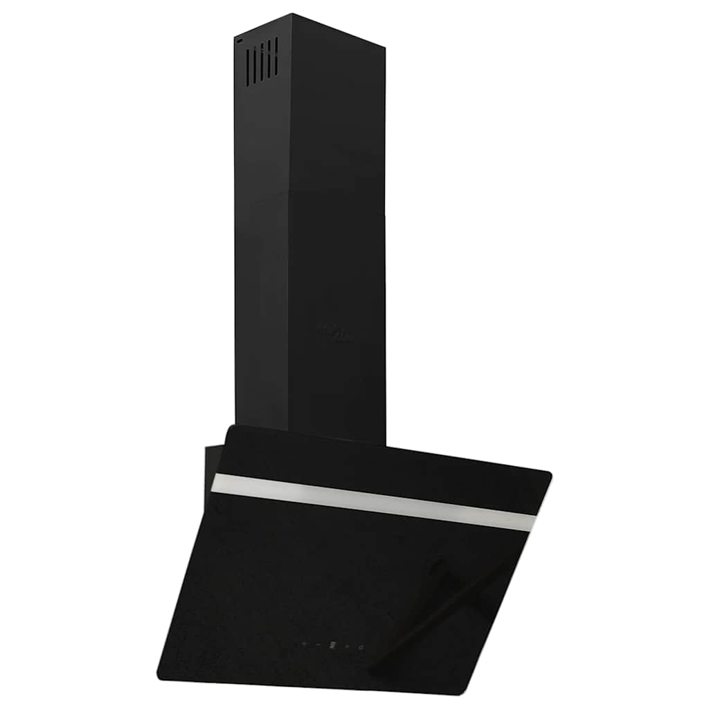 Wall-mounted kitchen hood 60 cm steel and tempered glass black