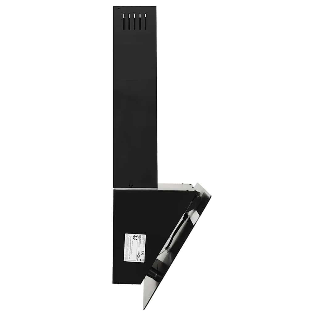 Wall-mounted kitchen hood 60 cm steel and tempered glass black