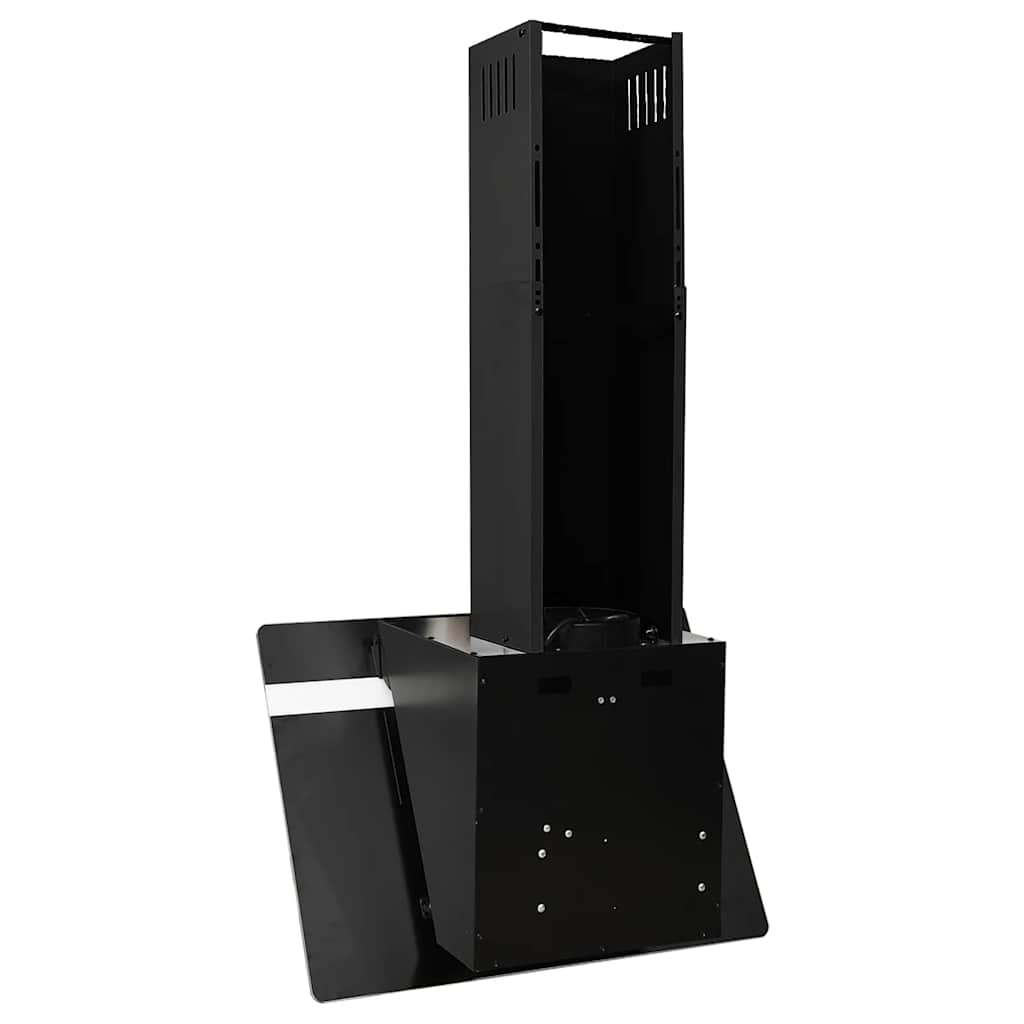 Wall-mounted kitchen hood 60 cm steel and tempered glass black
