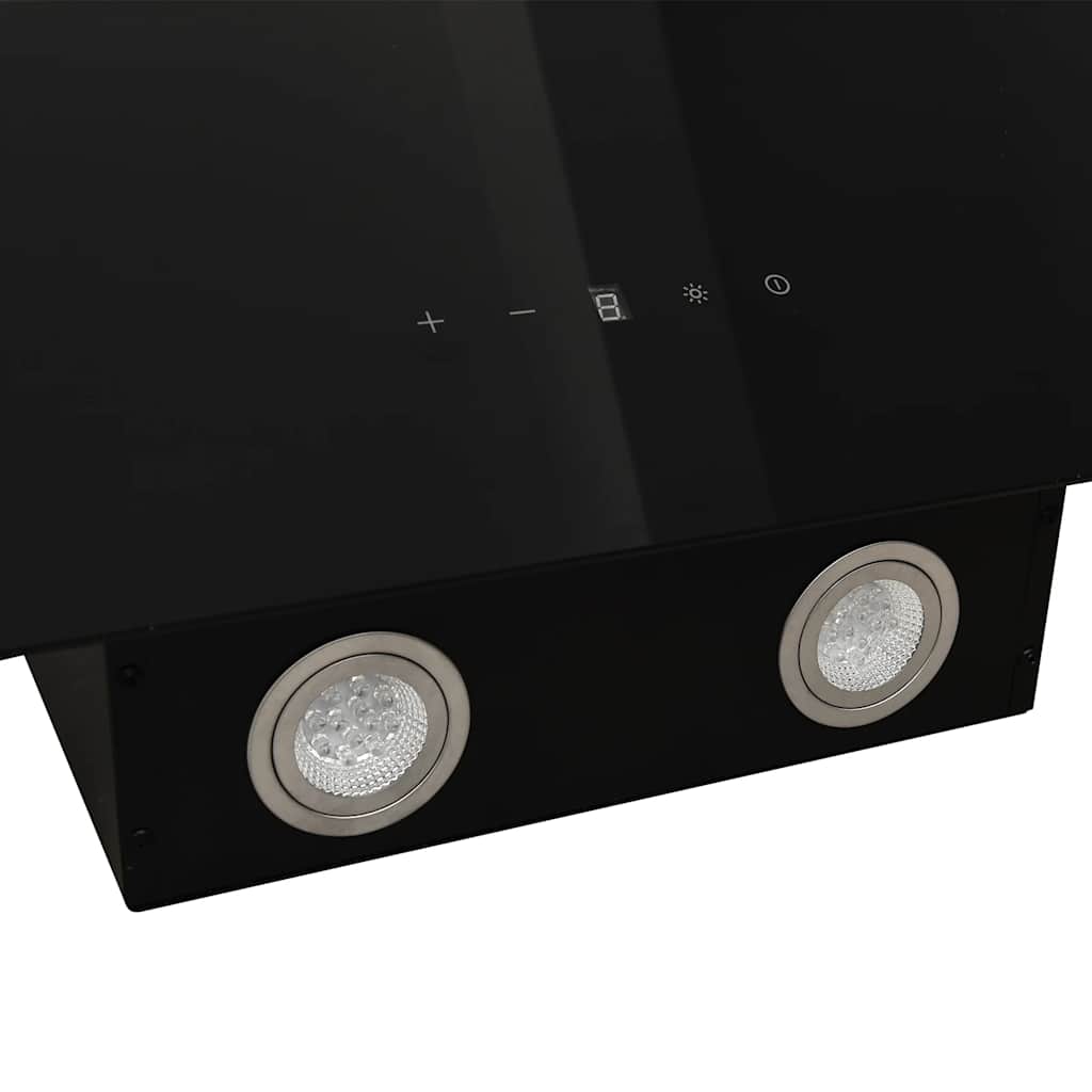 Wall-mounted kitchen hood 60 cm steel and tempered glass black
