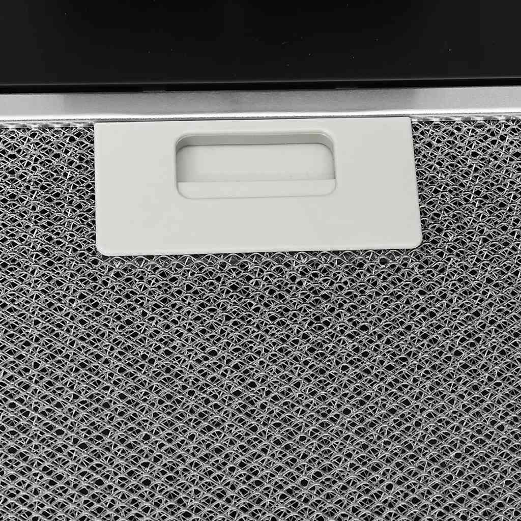 Wall-mounted kitchen hood 60 cm steel and tempered glass black