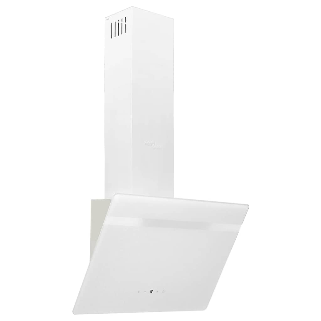 Wall-mounted kitchen hood 60 cm steel and tempered glass white
