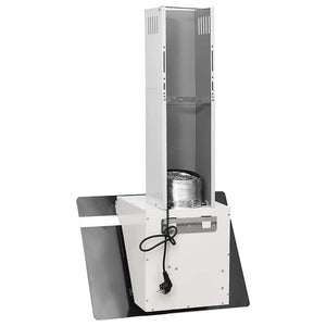 Wall-mounted kitchen hood 60 cm steel and tempered glass white