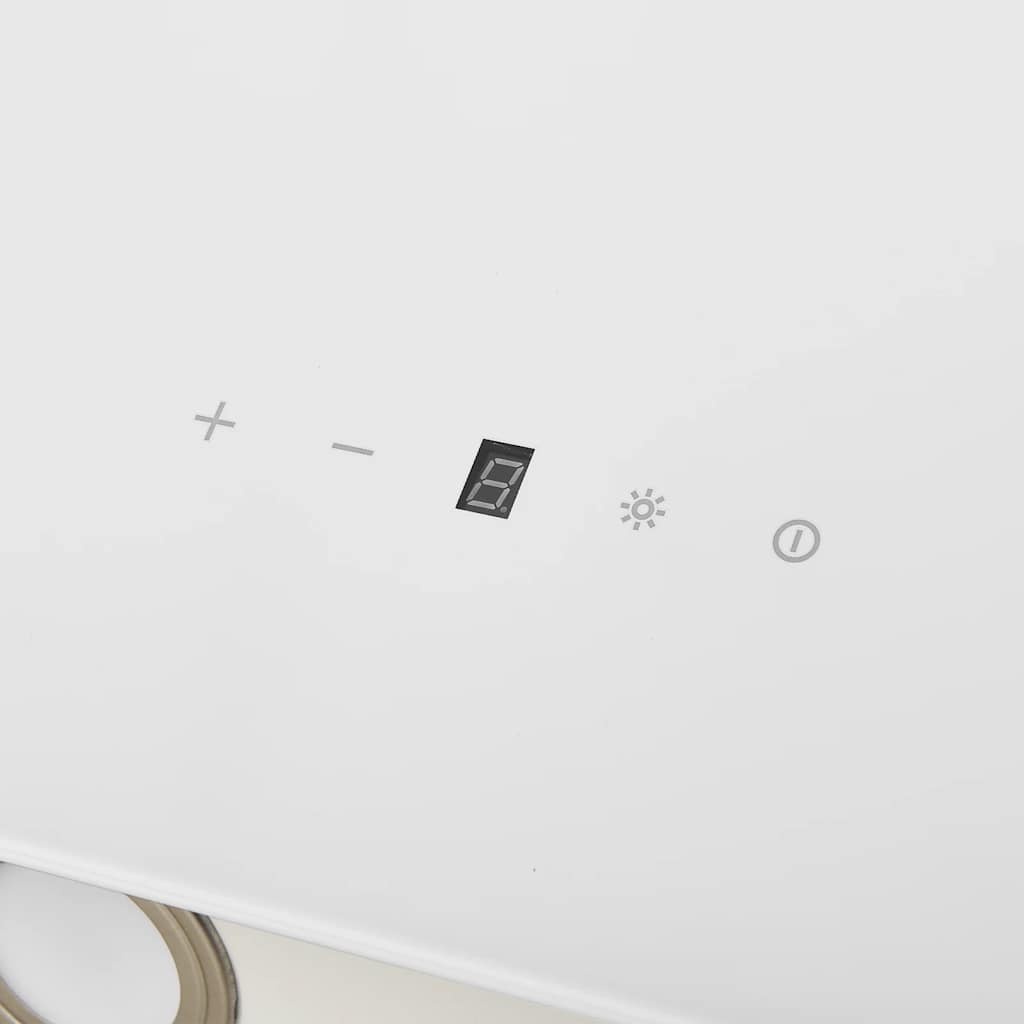 Wall-mounted kitchen hood 60 cm steel and tempered glass white