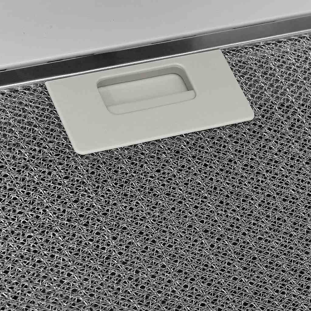 Wall-mounted kitchen hood 60 cm steel and tempered glass white