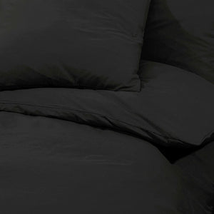 Sengesett svart 225x220 cm lett mikrofiber
