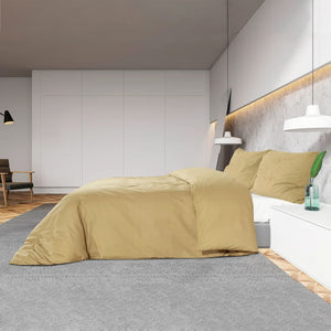 Sengesett gråbrun 200x200 cm lett mikrofiber