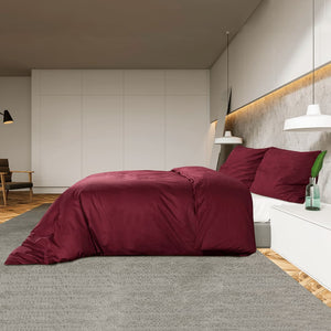 Sengesett burgunder 140x200 cm lett mikrofiber