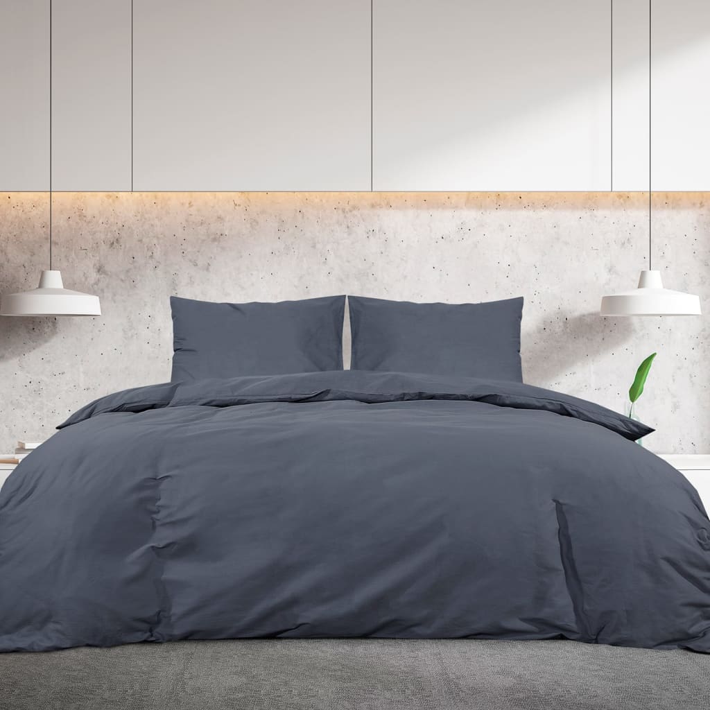 Sengesett antrasitt 155x220 cm bomull